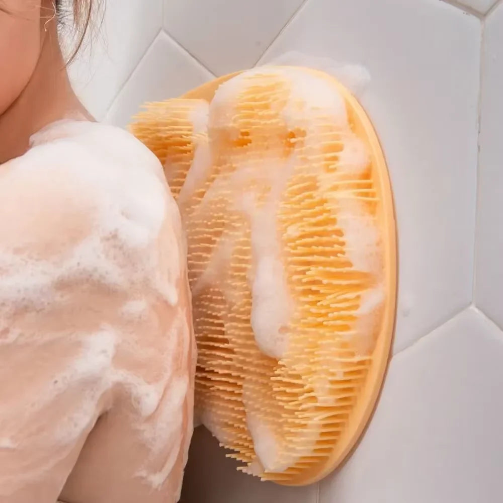 Bathing anti Slip Mat Exfoliating Shower Massage Scraper Bathroom Non-Slip Bath Mat Back Massage Brush Silicone Foot Wash Mat